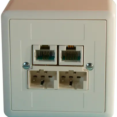 Presa AP 2×TT,2×RJ45/u NT2ab EDIZIOdue ITplus ITM bianco 