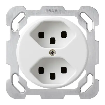 Inserto per presa INC basico 2×tipo 23 bianco con morsetti innest. 