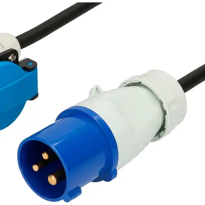 Rallonge MH CEE16A/3×T23 bleu 230V H07RN-F3G1.5mm² GDV 1.5m  noir 