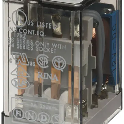 Relais circuit imprimé mini Finder 55, 4C 7A/48VDC AgNi+Au RT I 