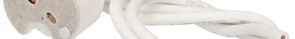 Portalampada G4/G5.3/G6.35 materiale sintetico bianco con allacciamento 140mm 