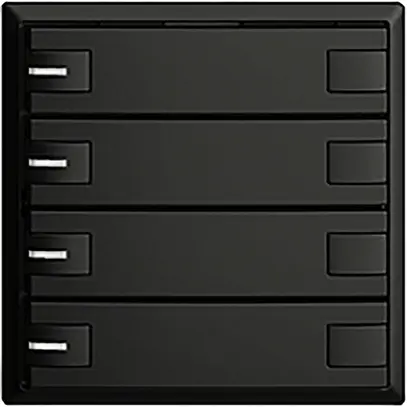 Poussoir ENC KNX 4× EDIZIOdue noir RGB avec LED 