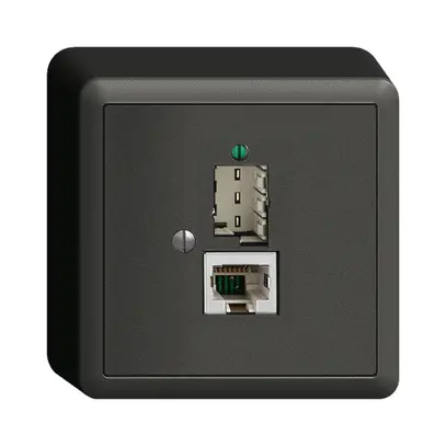 Boîte AP 1×T+T,1×RJ45/s 8P EDIZIOdue noir R&M swissline 