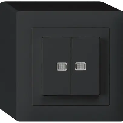 AP-Leuchtdrucktaster kallysto 2×AR/1L mit 2 Linsen schwarz 