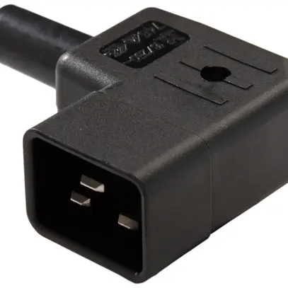 Fiche d'appareils type C20 ELBRO à droite 16A noir 