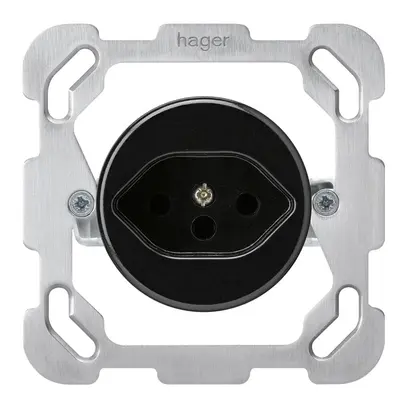 Inserto per presa INC basico tipo 13 placca di fissaggio nero protezione bambini 