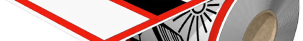 Autocollante di avvertimento WM THM PV 90/140 WBC FV c.batteria 90×140mm incolla 