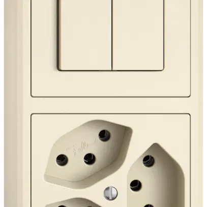Combinazione AP EDIZIO.liv SNAPFIX® 2×1 140×74mm schema 1/3+3/1L+3×T13 crema 