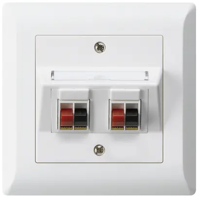 Prise ENC audio kallysto.line 2× blanc borne à étrier pour 2 haut-parleurs 