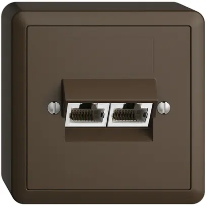 AP-Dose 2×RJ45/s 8P getr. EDIZIOdue coffee ITplus 