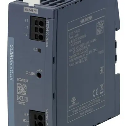 Alimentation Siemens SITOP, IN: 120…230VAC (120…240VDC), OUT: 24VDC/2.5A 