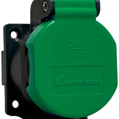 Presa INS tipo 13 DEM IP55 10A 230V c.guarnizione IK07 antracite/coperchio ve 
