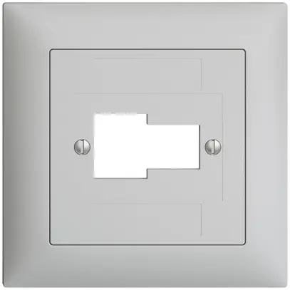Kit frontale EDIZIOdue grigio chiaro 88×88mm 1×TT 1×RJ45 