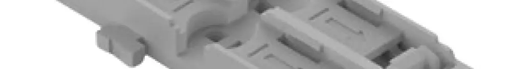 Befestigungsadapter WAGO ohne Zugentlastung 4×4mm² Rastfuss grau 