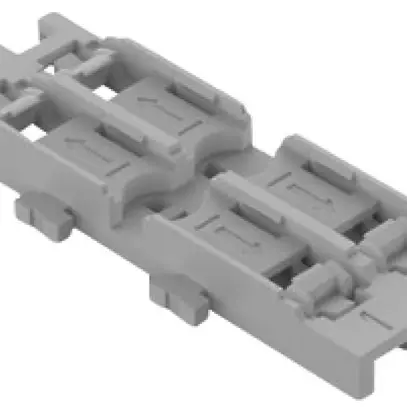 Befestigungsadapter WAGO ohne Zugentlastung 4×4mm² Rastfuss grau 