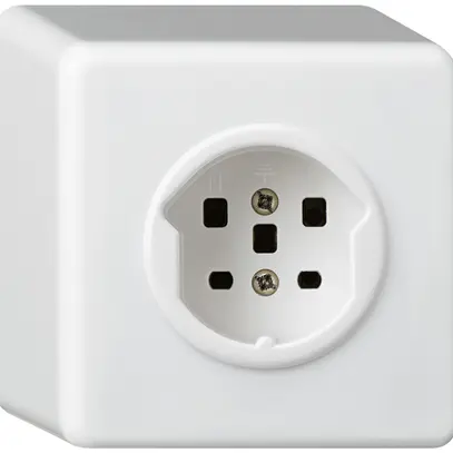 Presa AP basico T25 bianco con morsetti a vite 