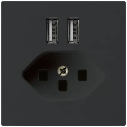 Presa 2×USB & T23 kallysto A 2400mA nero 