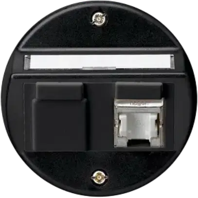 Inserto per presa INC basico A cat.6 1×RJ45/s uscita obliqua nero 
