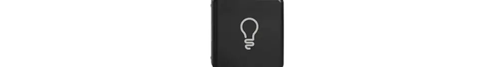 Pulsante 1/4 INC Sdue Wiser simbolo luce nero 