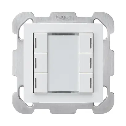 UP-Taster kallysto B KNX 6× RGB LED s/e-link weiss 