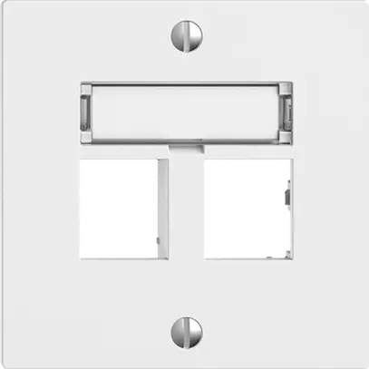 Kit montaggio EDIZIOdue uscita dritta, per 2×RJ45 freenet, bianco 