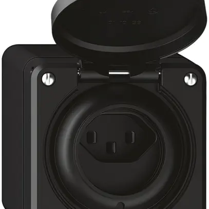 Prise AP robusto 1×type 23 lumineux IP55 noir 