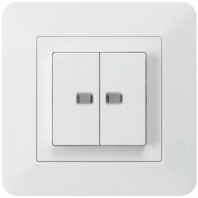 Pulsante luminoso INC kallysto.trend 2×AR/1P con 2 lenti bianco 