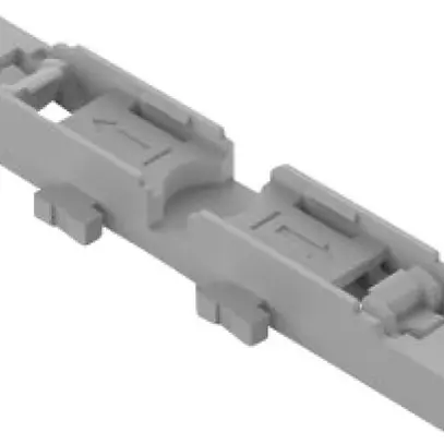 Befestigungsadapter WAGO ohne Zugentlastung 2×4mm² Rastfuss grau 