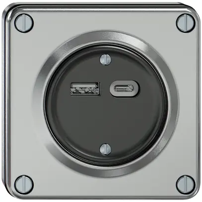 Prise de charge USB ENC ELEMENT 1×USB-A 1×USB-C 3600mA aluminium 