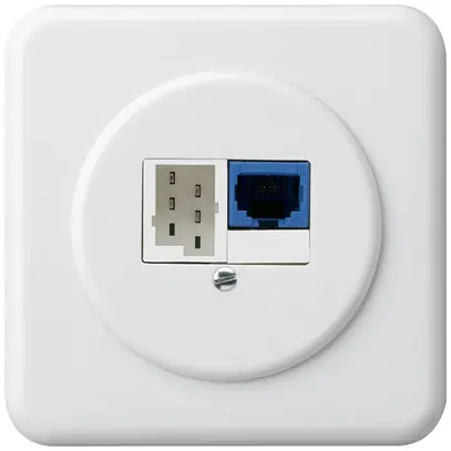 Insert pour prise ENC DSL basico 1×RJ45/1×T+T blanc 