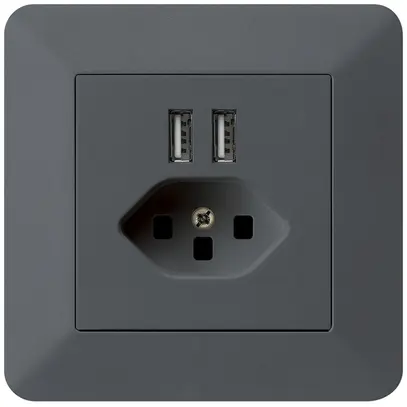 Presa INC 2×USB & T23 kallysto.trend 2400mA antracite 