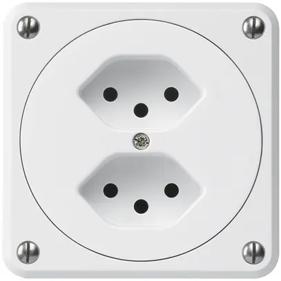 Presa INC robusto 2×tipo 13 bianco senza copercchio 