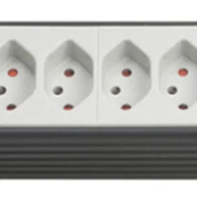 Prise multiple 19" Premium-Line 6×T13+1×T13 90° 3m noir/gris clair 