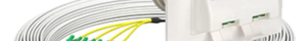 Boîte de déroulement de câble FTTH AGRO OTO BEP kit ENC 4×LC 3mm 10m blanc B2ca 