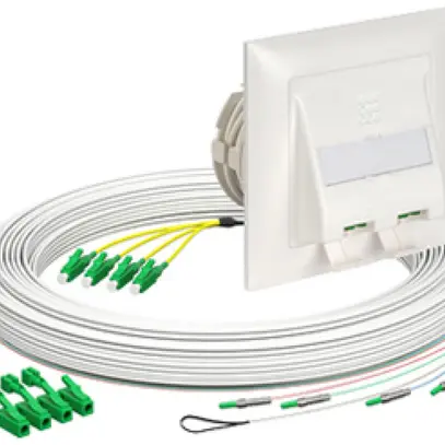 Boîte de déroulement de câble FTTH AGRO OTO BEP kit ENC 4×LC 3mm 20m blanc B2ca 