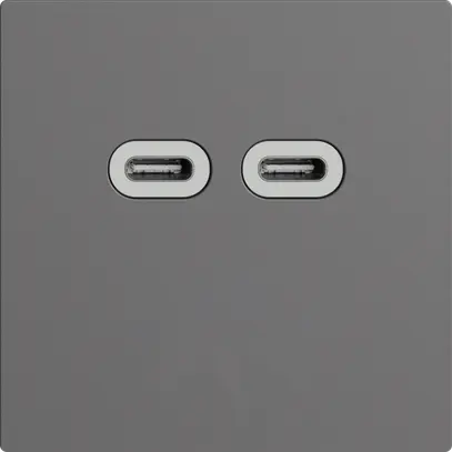 Prise USB 18W 2×type C Feller EDIZIOdue F 230V 3600mA gris foncé 
