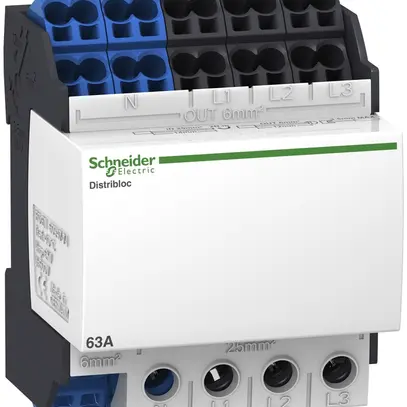 Bloc de bornes Schneider Electric 63A 4 pôles 