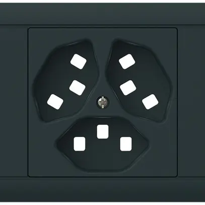Kit frontal INC kallysto pour prise INC 3×type 23 cadre enfichable noir 