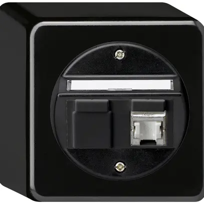 Boîte de raccordement AP basico cat.6 1RJ45/s noir 
