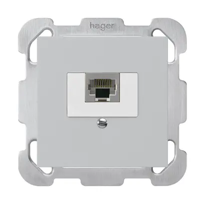 Scatola INC kallysto 1×RJ45s grigio chiaro con piastra di fissaggio 