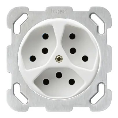 Insert pour prise ENC basico 3×type 13 blanc avec sécurité enfants 