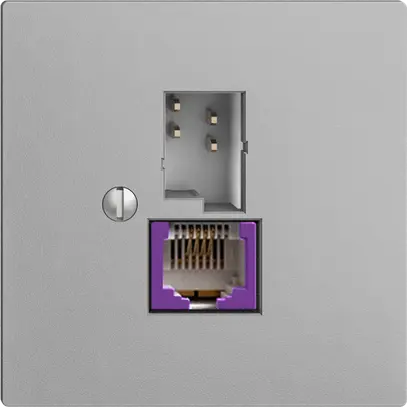 Presa T+T 6P/1×RJ45 DSL-a banda larga EDIZIOdue silver 