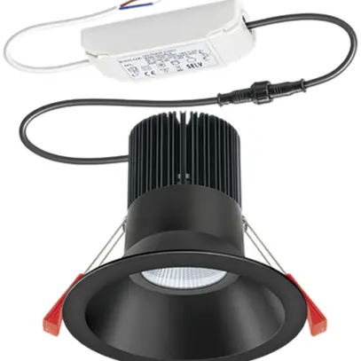 Downlight LED INC ESYLUX STINA 15W 3000K 1150lm Ø130/112mm IP20, noir 