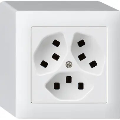 AP-Steckdose Hager kallysto 3×T23 Q ultraweiss 