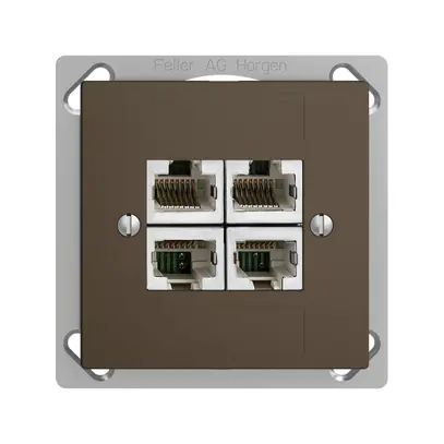 Prise INC 4×RJ45/s 4P sép.EDIZIOdue coffee ITplus 