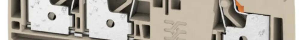 Morsetto di passaggio Weidmüller A3C PUSH IN 6mm² 3 contatti TS35 beige 