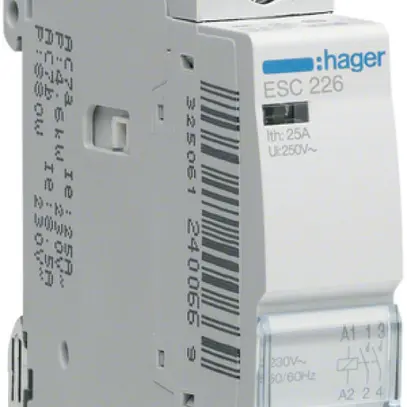 Contattore AMD Hager 230VAC 1 chiusura 1 apertura 25A 1UM 