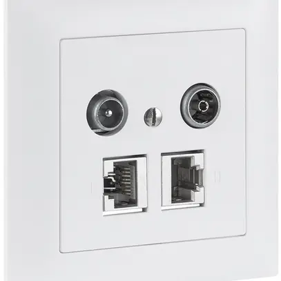 Prise multimédia ENC R&M 2 trous-11-sp-k. 2×RJ45 cat.5E 