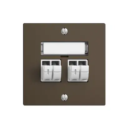 Prise audio Push Type EDIZIOdue F, 2×, kit d'inscription, coffee 