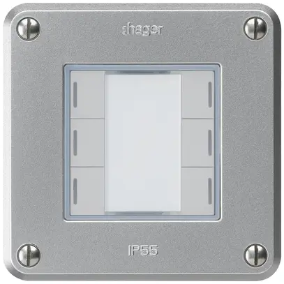 Poussoir ENC robusto C KNX 6× LED RGB s/e-link aluminium 